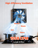 VEVOR 30,5 cm sienas izplūdes ventilators 2 647 m³/h ar ātruma regulēšanu, 70 W, augstas jaudas ventilācija darbnīcai, garāžai, bēniņiem, pagrabam, virtuvei un vistu kūtij
