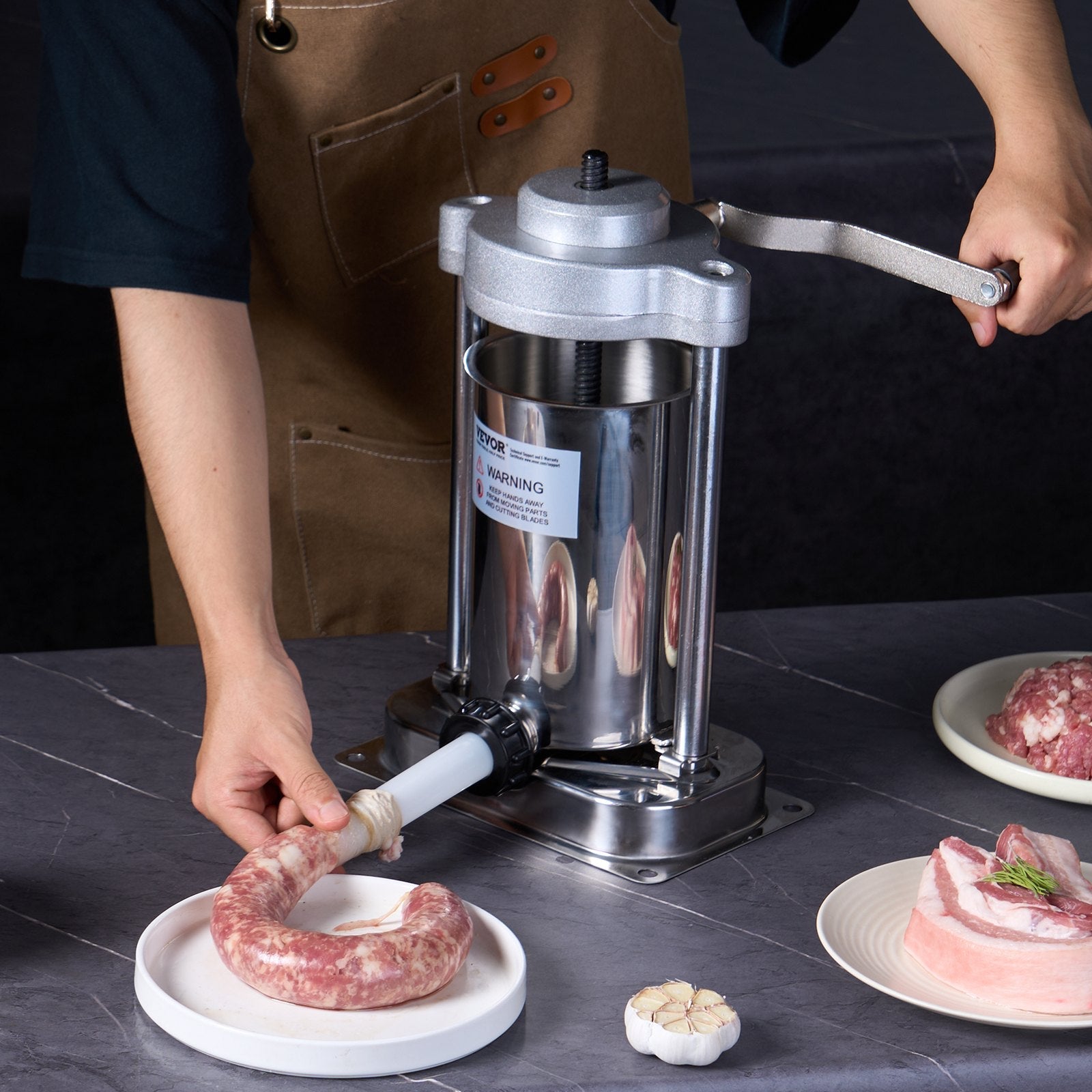VEVOR Rokas Desu Pildītājs – 2 L Vertikālā Desu Mašīna, 304 Nerūsējošais Tērauds