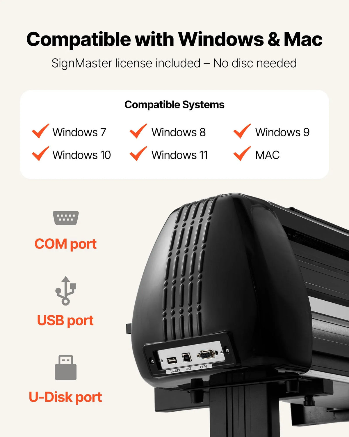 VEVOR 720 mm vinila griešanas ploteris ar dubultiem asmeņiem, regulējamu spiedienu un ātrumu, LED displeju un SignMaster programmatūru, saderīgs ar Windows un macOS