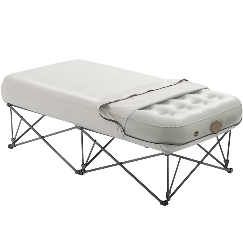 VEVOR Inflatable mattress with frame and pump, 1 person, for camping, up to 136 kg