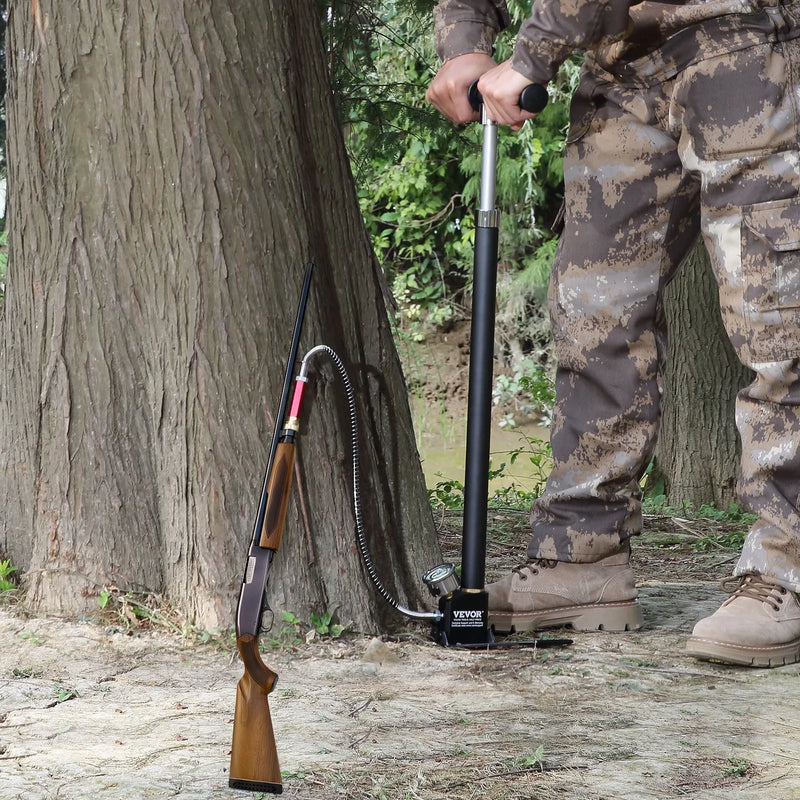 VEVOR PCP četru pakāpju rokas pumpis, 300 bar augstspiediena gaisa uzpildei, ar eļļas-mitruma filtru, manometru un nerūsējoša tērauda konstrukciju pneimatiskajiem ieročiem, nirēju baloniem un peintbola tvertnēm