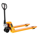 Rokas palešu rati, 2,5 t kravnesība, ar 122 × 68,6 cm dakšām materiālu pārvietošanai, dakšu pacelšanas augstuma diapazons 85–180 mm, piemēroti noliktavām, lielveikaliem un ražošanai