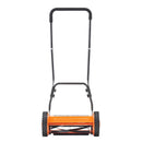 VEVOR Mehāniskais stumjamais zāles pļāvējs 40 cm ar 5 asmeņiem, bez motora, regulējams pļaušanas augstums 15–45 mm, ar zāles savācējgrozu, piemērots zālieniem, piebraucamajiem ceļiem un pagalmiem