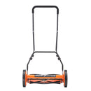 VEVOR manuālais stumjamais ruļļa zāles pļāvējs 45 cm, 5 asmeņi, bez motora, regulējams pļaušanas augstums 35–62 mm, zāles pļāvējs ar zāles savākšanas maisu zālieniem, piebraucamajiem ceļiem un pagalmiem