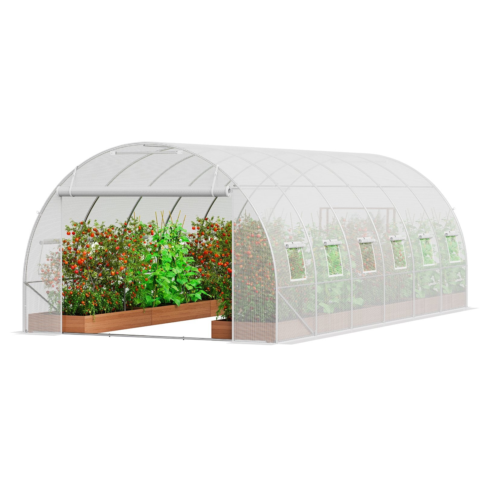 Available in 10 days! VEVOR Portable greenhouse 5,9 x 2,95 x 1,98 m, galvanised frame, PE-coated, white