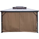 VEVOR patio awning with solid roof, with mosquito net 3 x 3.6 m, brown, ideal for outdoor events, gardens and courtyards