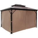 VEVOR patio awning with solid roof, with mosquito net 3 x 3.6 m, brown, ideal for outdoor events, gardens and courtyards