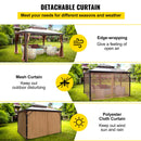 VEVOR patio awning with solid roof, with mosquito net 3 x 3.6 m, brown, ideal for outdoor events, gardens and courtyards