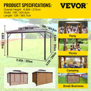 VEVOR patio awning with solid roof, with mosquito net 3 x 3.6 m, brown, ideal for outdoor events, gardens and courtyards