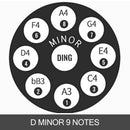 Roku spēlējamais tērauda mūzikas instruments D minorā, 9 notis (D3 A Bb C D E F G A), 56 cm, brūns + mīksts pārnēsājamais somas futrālis