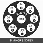 Roku spēlējamais tērauda mūzikas instruments D minorā, 9 notis (D3 A Bb C D E F G A), 56 cm, brūns + mīksts pārnēsājamais somas futrālis