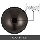 Roku spēlējamais tērauda mūzikas instruments D minorā, 9 notis (D3 A Bb C D E F G A), 56 cm, brūns + mīksts pārnēsājamais somas futrālis