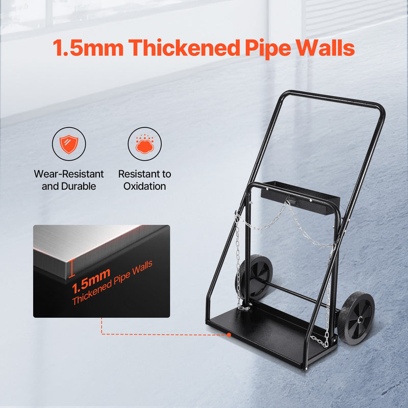 VEVOR divu balonu metināšanas rati – skābekļa un acetilēna balonu rati ar 254 mm pilnām riepām