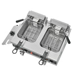 Komerciālā elektriskā friteze, 3000 W, dubultā tvertne, 2×8.5 l, galda modelis