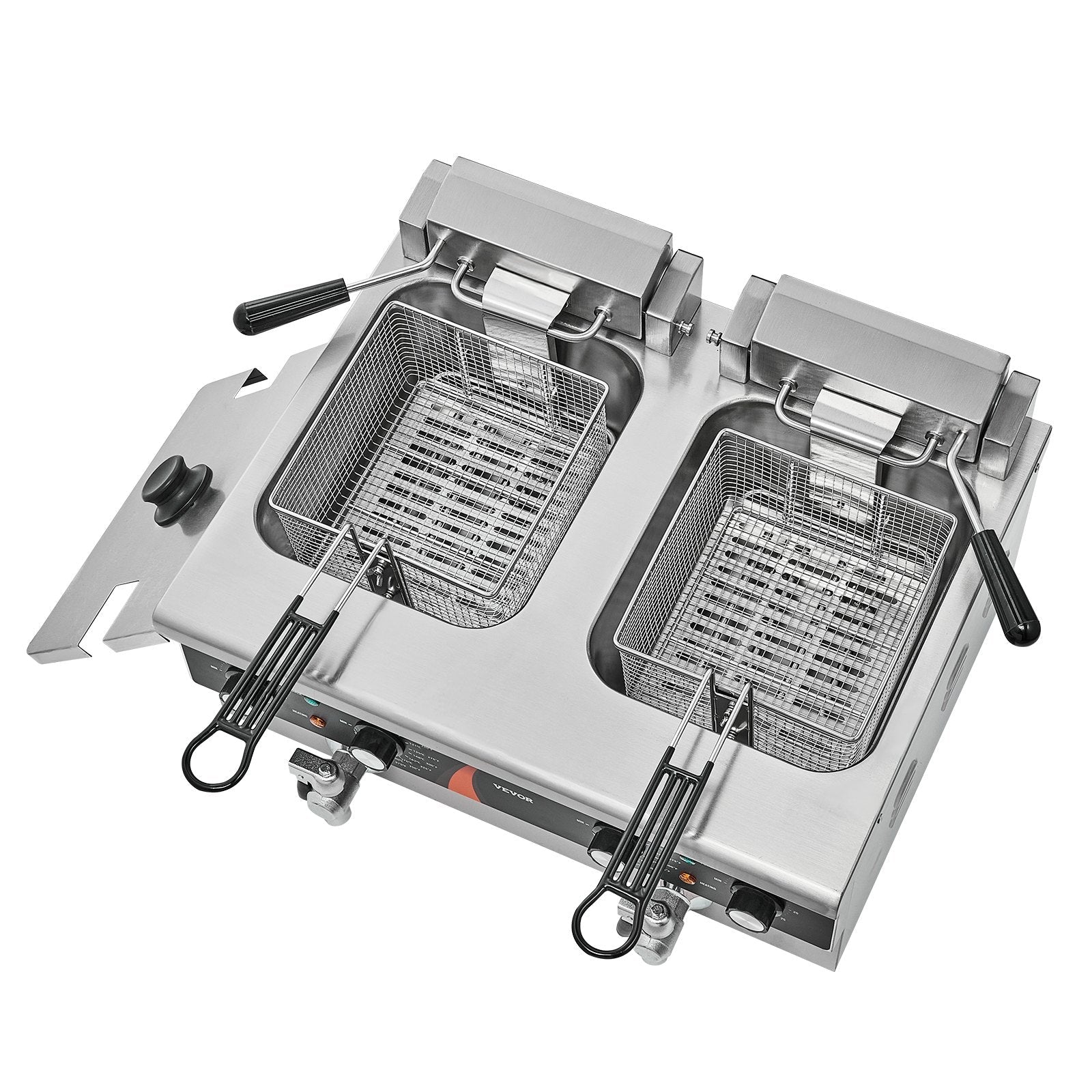 Komerciālā elektriskā friteze, 3000 W, dubultā tvertne, 2×8.5 l, galda modelis