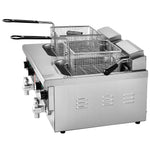 Komerciālā elektriskā friteze, 3000 W, dubultā tvertne, 2×8.5 l, galda modelis