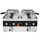 Komerciālā elektriskā friteze, 3000 W, dubultā tvertne, 2×8.5 l, galda modelis