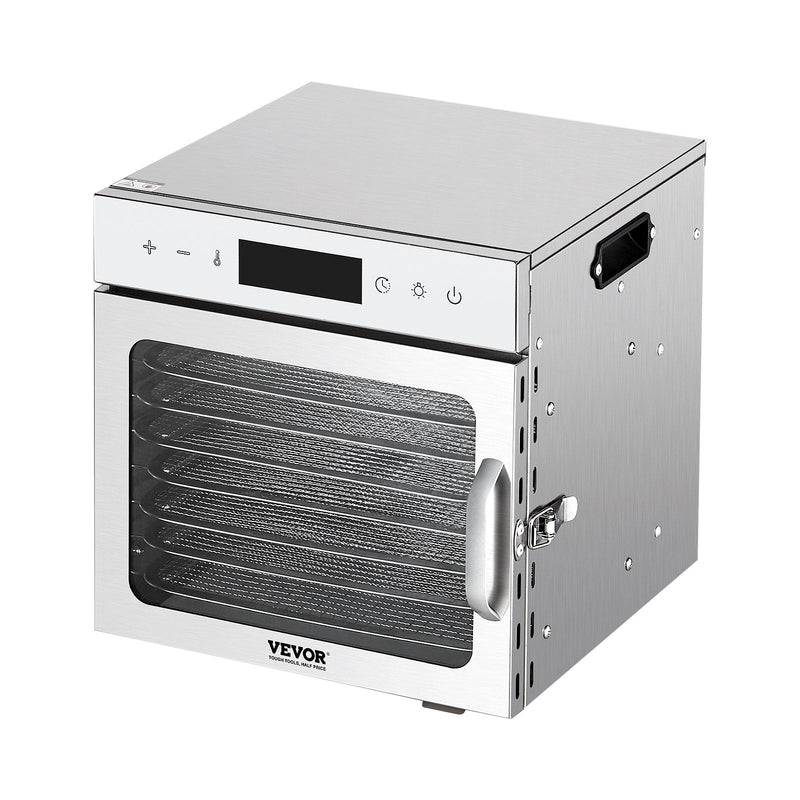VEVOR pārtikas dehidrators ar 8 paplātēm, 400 W, nerūsējošais tērauds
