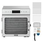 VEVOR pārtikas dehidrators ar 8 paplātēm, 400 W, nerūsējošais tērauds