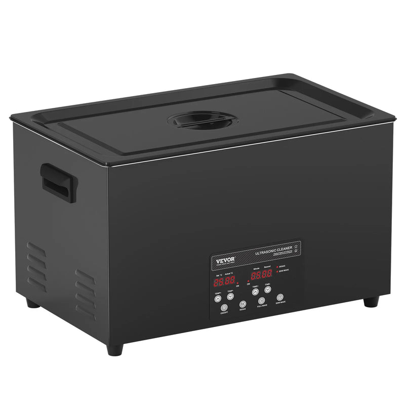 VEVOR 30 l ultraskaņas tīrītājs, 600 W digitāla ultraskaņas tīrīšanas iekārta ar uzlabotu degazēšanu un saudzīgo režīmu, 40 kHz industriāls ultraskaņas tīrītājs ar taimeri un sildīšanu retainieru, juvelierizstrādājumu un instrumentu tīrīšanai