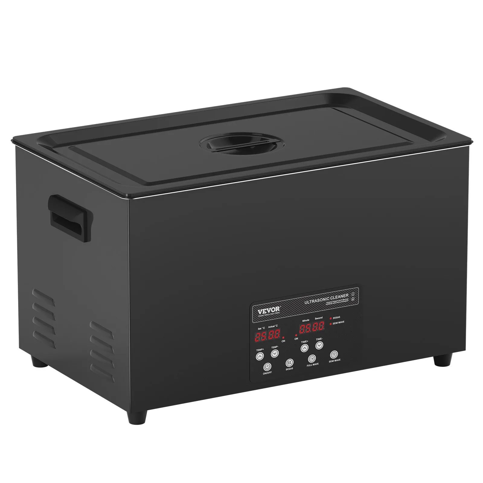 VEVOR 30 l ultraskaņas tīrītājs, 600 W digitāla ultraskaņas tīrīšanas iekārta ar uzlabotu degazēšanu un saudzīgo režīmu, 40 kHz industriāls ultraskaņas tīrītājs ar taimeri un sildīšanu retainieru, juvelierizstrādājumu un instrumentu tīrīšanai
