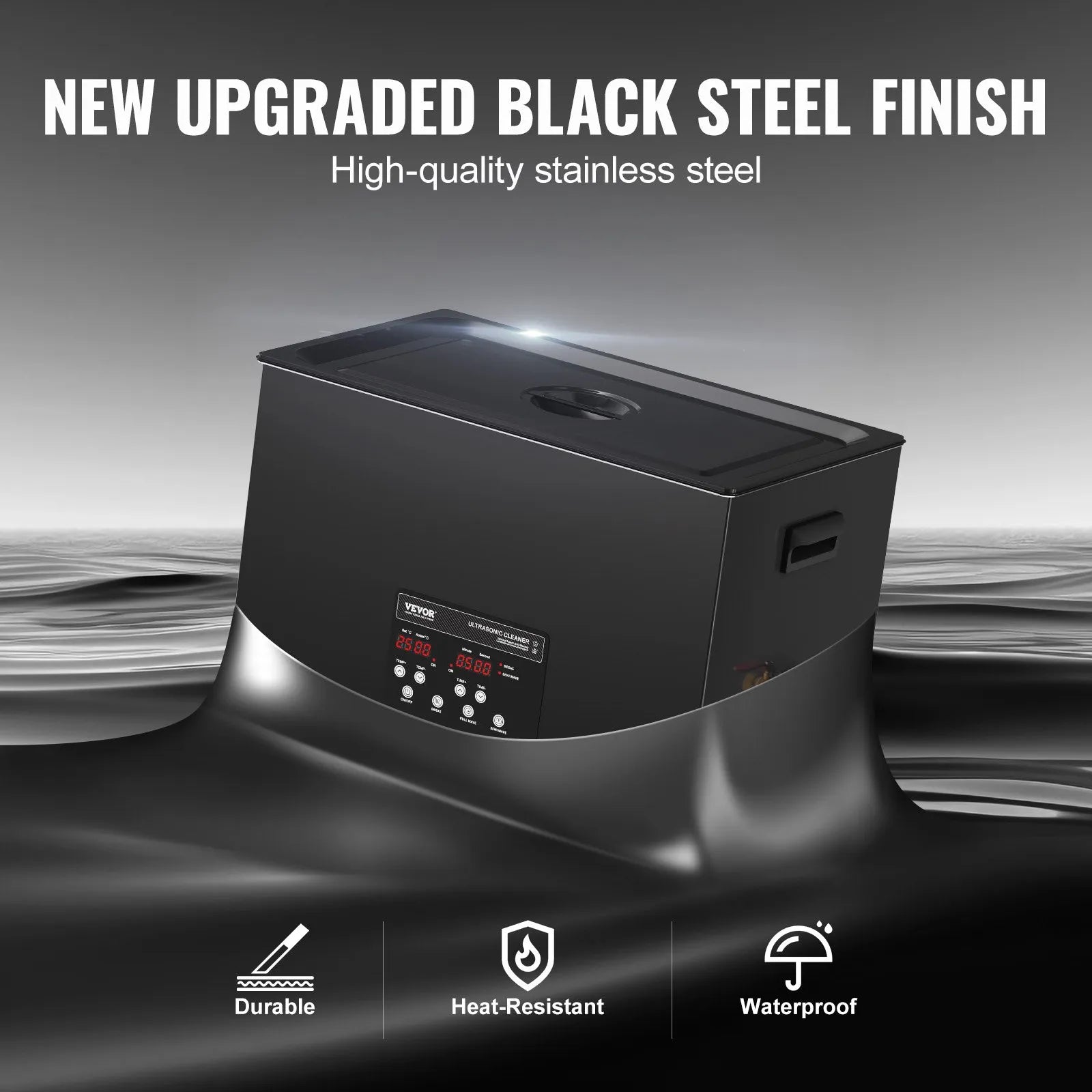 VEVOR 30 l ultraskaņas tīrītājs, 600 W digitāla ultraskaņas tīrīšanas iekārta ar uzlabotu degazēšanu un saudzīgo režīmu, 40 kHz industriāls ultraskaņas tīrītājs ar taimeri un sildīšanu retainieru, juvelierizstrādājumu un instrumentu tīrīšanai