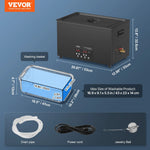 VEVOR 30 l ultraskaņas tīrītājs, 600 W digitāla ultraskaņas tīrīšanas iekārta ar uzlabotu degazēšanu un saudzīgo režīmu, 40 kHz industriāls ultraskaņas tīrītājs ar taimeri un sildīšanu retainieru, juvelierizstrādājumu un instrumentu tīrīšanai