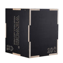 3-in-1 plyometriskā lēcienu kaste 51/46/41 cm, koka neslīdoša platforma mājas treniņiem, melna