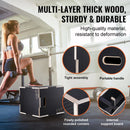 3-in-1 plyometriskā lēcienu kaste 51/46/41 cm, koka neslīdoša platforma mājas treniņiem, melna