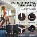 3-in-1 plyometriskā lēcienu kaste 76/61/51 cm, koka neslīdoša platforma mājas treniņiem, melna