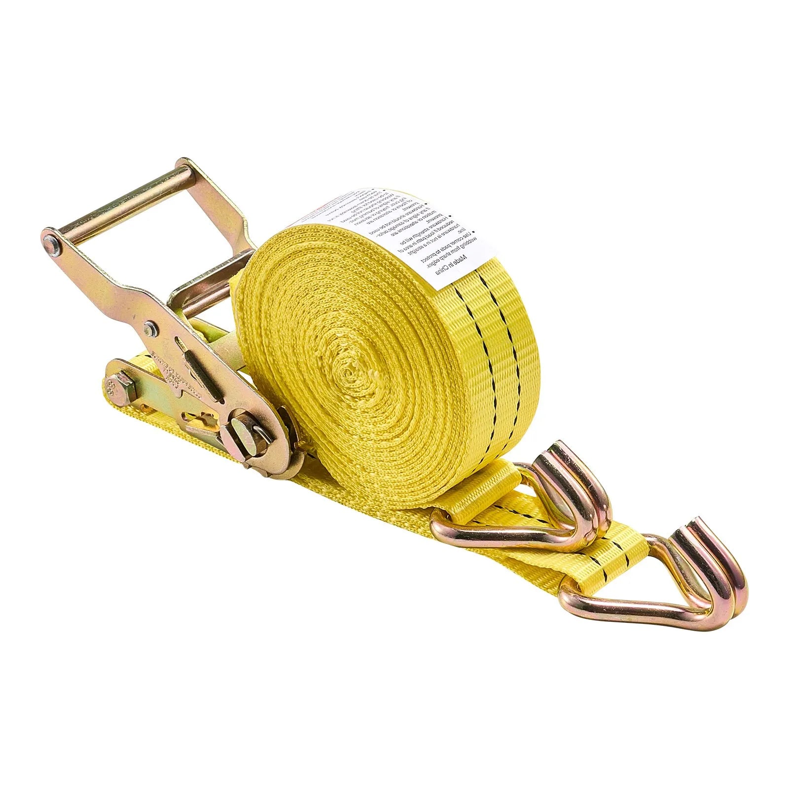 VEVOR sprūdrata stiprinājuma siksnu komplekts, 38,1 mm × 6,1 m, lieljaudas siksnas ar dubultajiem J veida āķiem, pārrāvuma izturība 2000 kg, ar uzglabāšanas somu, kravas nostiprināšanai pārvadāšanā, piekabēs, motocikliem, kajakiem un uz auto jumta, 4 gab.