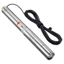 VEVOR dziļurbuma iegremdējamais sūknis, 750 W izejas jauda, 230 V, plūsma 100 l/min, pacēluma augstums 75 m, ar 20 m kabeli, nerūsējošā tērauda ūdens sūknis rūpnieciskai apūdeņošanai un mājas lietošanai, IP68 aizsardzības klase