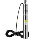 VEVOR dziļurbuma iegremdējamais sūknis 550 W, 230 V/50 Hz, plūsma līdz 35 l/min, pacelšanas augstums līdz 108 m, smilšu izturība <5 %, 20 m barošanas kabelis, 7,6 cm nerūsējošā tērauda korpuss, IP68, rūpniecībai, apūdeņošanai un mājai