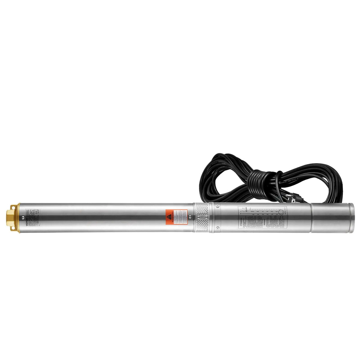 VEVOR dziļurbuma iegremdējamais sūknis 2200 W, 230 V/50 Hz, plūsma līdz 9,8 m³/h, pacelšanas augstums līdz 144 m, 9,1 m elektriskais kabelis, nerūsējošā tērauda korpuss, IP68, rūpniecībai, apūdeņošanai un mājsaimniecībai