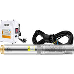 VEVOR dziļurbuma iegremdējamais sūknis, 370 W, 230V/50Hz, plūsma 110 l/min, pacēluma augstums 44 m, ar 20 m kabeli un ārējo vadības bloku, 10,2 cm nerūsējošā tērauda ūdens sūknis rūpnieciskai lietošanai, apūdeņošanai un mājas vajadzībām, IP68