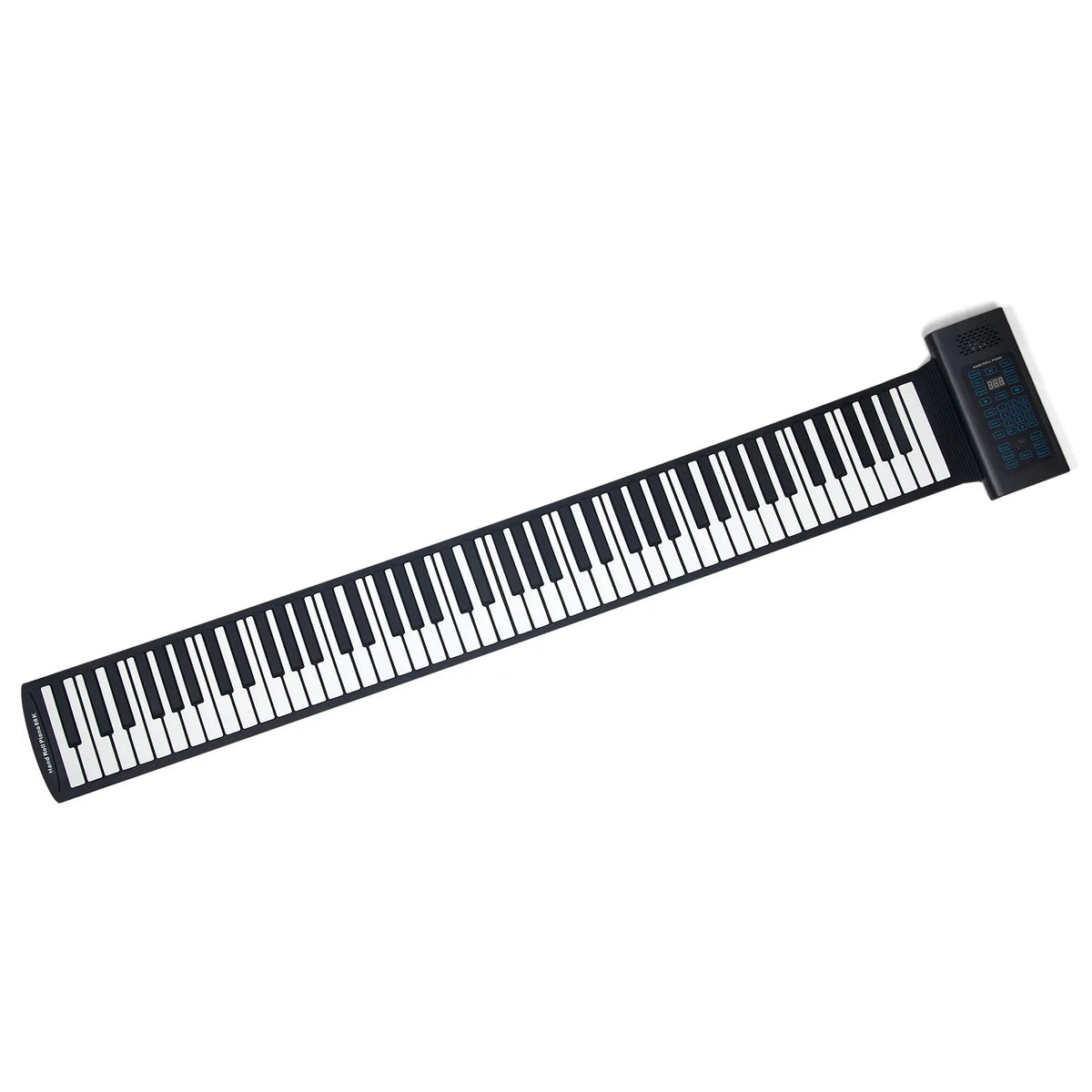 VEVOR pārnēsājamā ritināmā klaviatūra ar 88 taustiņiem, elektriskā digitālā klaviatūra ar 128 ritmiem, 128 tembriem, uzlādējamu akumulatoru, 2 W skaļruni, LED displeju un 5 pieslēgvietām ar MIDI funkciju, bērniem, iesācējiem un pieaugušajiem