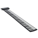 VEVOR pārnēsājamā ritināmā klaviatūra ar 88 taustiņiem, elektriskā digitālā klaviatūra ar 128 ritmiem, 128 tembriem, uzlādējamu akumulatoru, 2 W skaļruni, LED displeju un 5 pieslēgvietām ar MIDI funkciju, bērniem, iesācējiem un pieaugušajiem