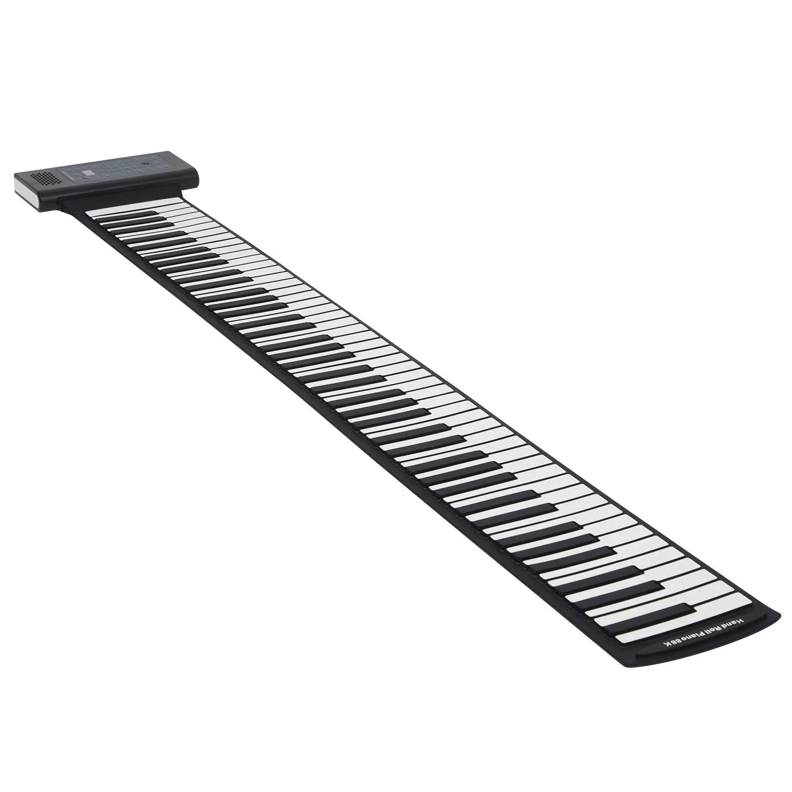 VEVOR pārnēsājamā ritināmā klaviatūra ar 88 taustiņiem, elektriskā digitālā klaviatūra ar 128 ritmiem, 128 tembriem, uzlādējamu akumulatoru, 2 W skaļruni, LED displeju un 5 pieslēgvietām ar MIDI funkciju, bērniem, iesācējiem un pieaugušajiem