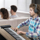 VEVOR pārnēsājamā ritināmā klaviatūra ar 88 taustiņiem, elektriskā digitālā klaviatūra ar 128 ritmiem, 128 tembriem, uzlādējamu akumulatoru, 2 W skaļruni, LED displeju un 5 pieslēgvietām ar MIDI funkciju, bērniem, iesācējiem un pieaugušajiem