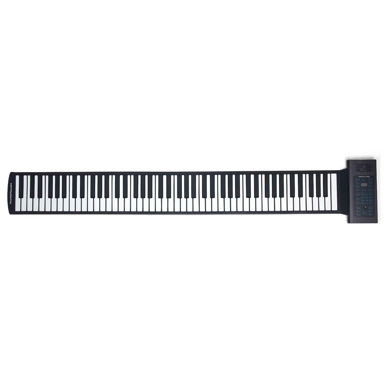 VEVOR pārnēsājamā ritināmā klaviatūra ar 88 taustiņiem, elektriskā digitālā klaviatūra ar 128 ritmiem, 128 tembriem, uzlādējamu akumulatoru, 2 W skaļruni, LED displeju un 5 pieslēgvietām ar MIDI funkciju, bērniem, iesācējiem un pieaugušajiem