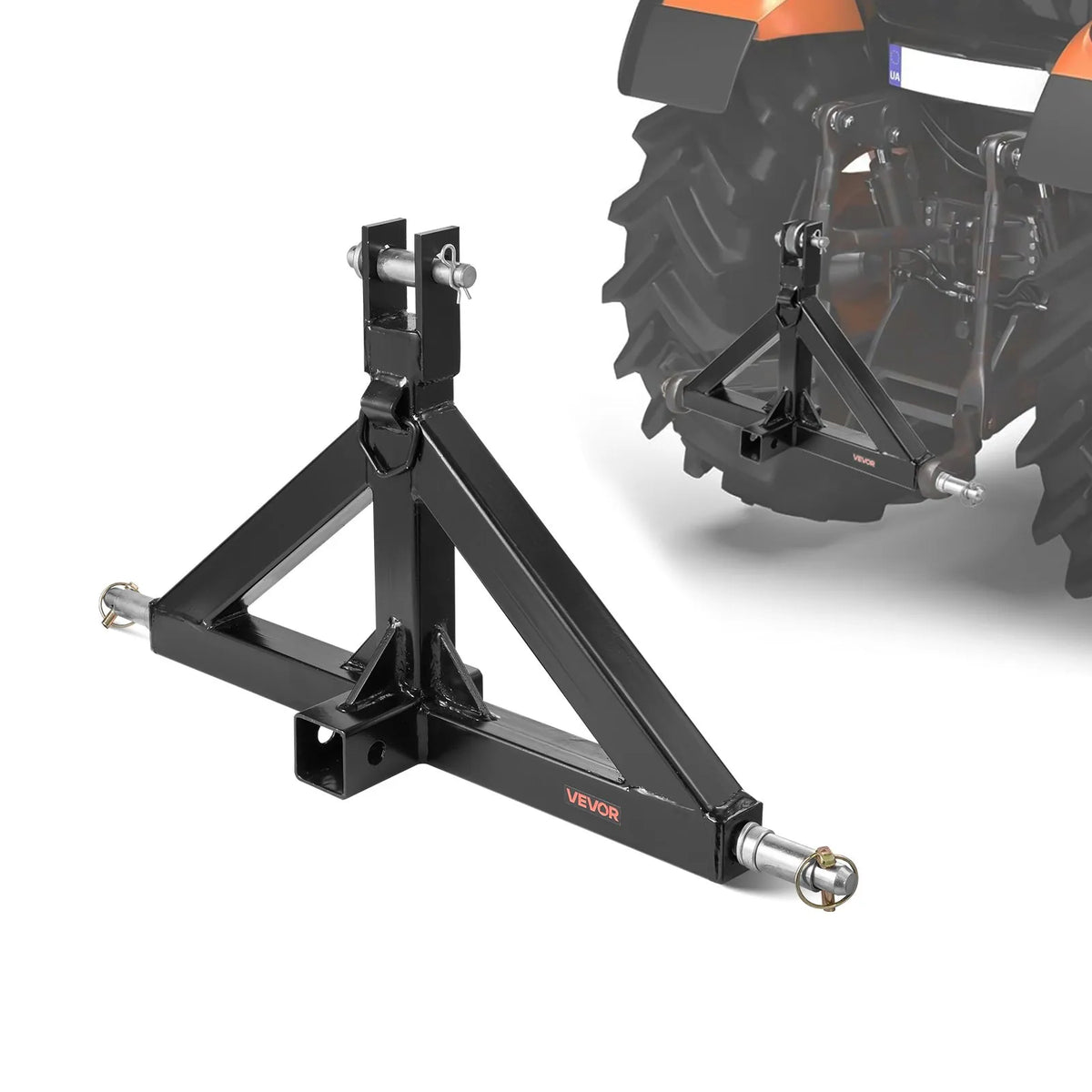 3 Punktu 50 mm piekabes āķa adapteris ar ātro savienojumu, 1360 kg celtspēja