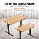 VEVOR elektriskā galda pamatne ar regulējamu augstumu un garumu, 70–117 cm, 95–158 cm, melna