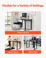 VEVOR Electric Standing Desk Frame with 4 Legs and Two Motors, 70–117 cm, 4 Height Memory Settings, Black