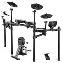 VEVOR elektroniskā bungasete ar 32 bungu komplektiem un 480 skaņām, 8″ klusās tīkla snare bungas spilventiņu, 10″ šķīvjiem, bungu vicinātājiem un austiņām; USB MIDI atbalsts, piemērota iesācējiem un pieaugušajiem