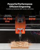 VEVOR 3018 CNC frēzēšanas iekārta, 60 W vārpsta, 3 asu koka gravēšanas un frēzēšanas mašīna, ar 300 × 180 × 40 mm darba zonu, bezsaistes vadības pulti, alumīnija sakausējuma konstrukciju, koka un akrila gravēšanai un griešanai