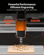 VEVOR CNC frēzēšanas iekārta, 500 W vārpsta, 3 asu koka gravēšanas un frēzēšanas mašīna, ar 300 × 180 × 80 mm darba zonu, bezsaistes vadības pulti, gala slēdžiem un avārijas apturēšanu, koka, akrila un plastmasas gravēšanai un griešanai