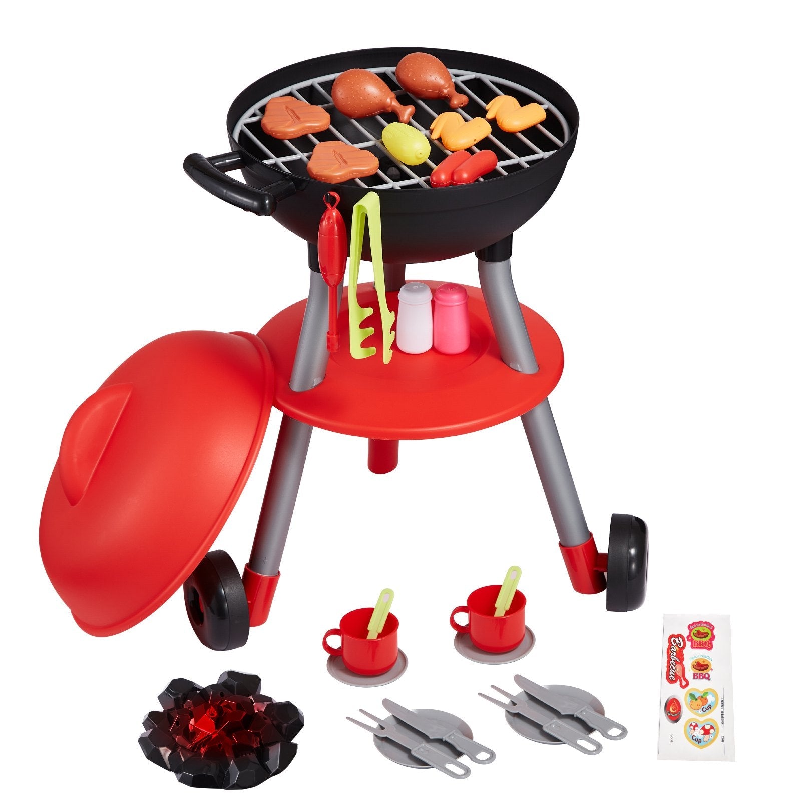 VEVOR 28 gab. bērnu BBQ grila rotaļu komplekts – kulinārijas rotaļlieta ar skaņas un gaismas efektiem