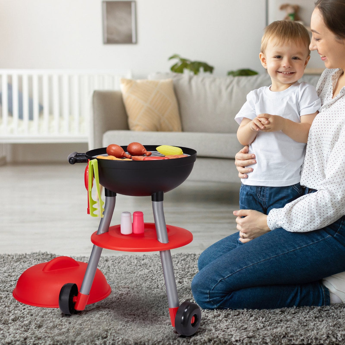VEVOR 28 gab. bērnu BBQ grila rotaļu komplekts – kulinārijas rotaļlieta ar skaņas un gaismas efektiem