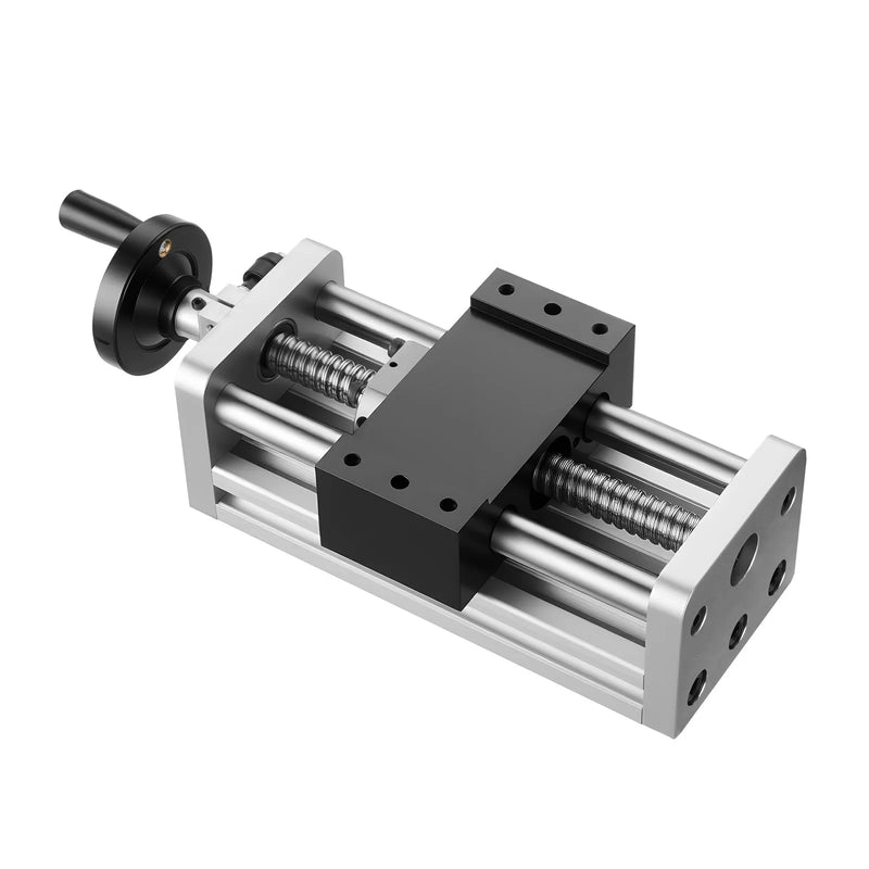 VEVOR lineārās kustības galda aktuators, efektīvais gājiens 100 mm, lodveida skrūves CNC lineārās kustības vadotne ar dubulto optisko asi, C7 augstas precizitātes klase, gultņu slīdošais bloks ar manuālu rokas ratu, X Y Z asīm