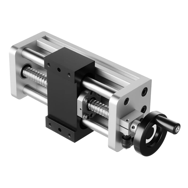 VEVOR lineārās kustības galda aktuators, efektīvais gājiens 100 mm, lodveida skrūves CNC lineārās kustības vadotne ar dubulto optisko asi, C7 augstas precizitātes klase, gultņu slīdošais bloks ar manuālu rokas ratu, X Y Z asīm